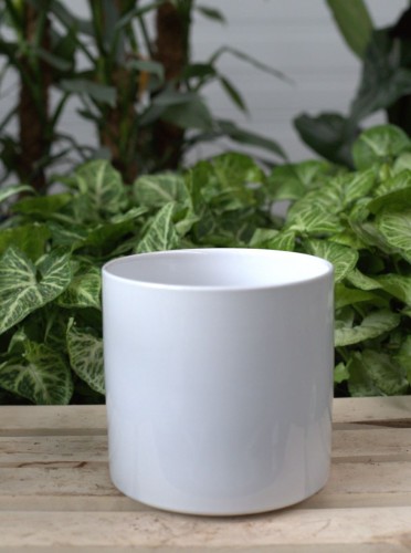 Doniczka ceramiczna okrągła- biała- średnica 15 cm