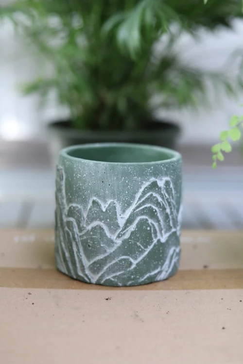 Doniczka ceramiczna zielona