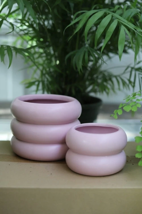 Doniczka ceramiczna różowa