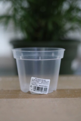 Doniczka przezroczysta produkcyjna 9 cm