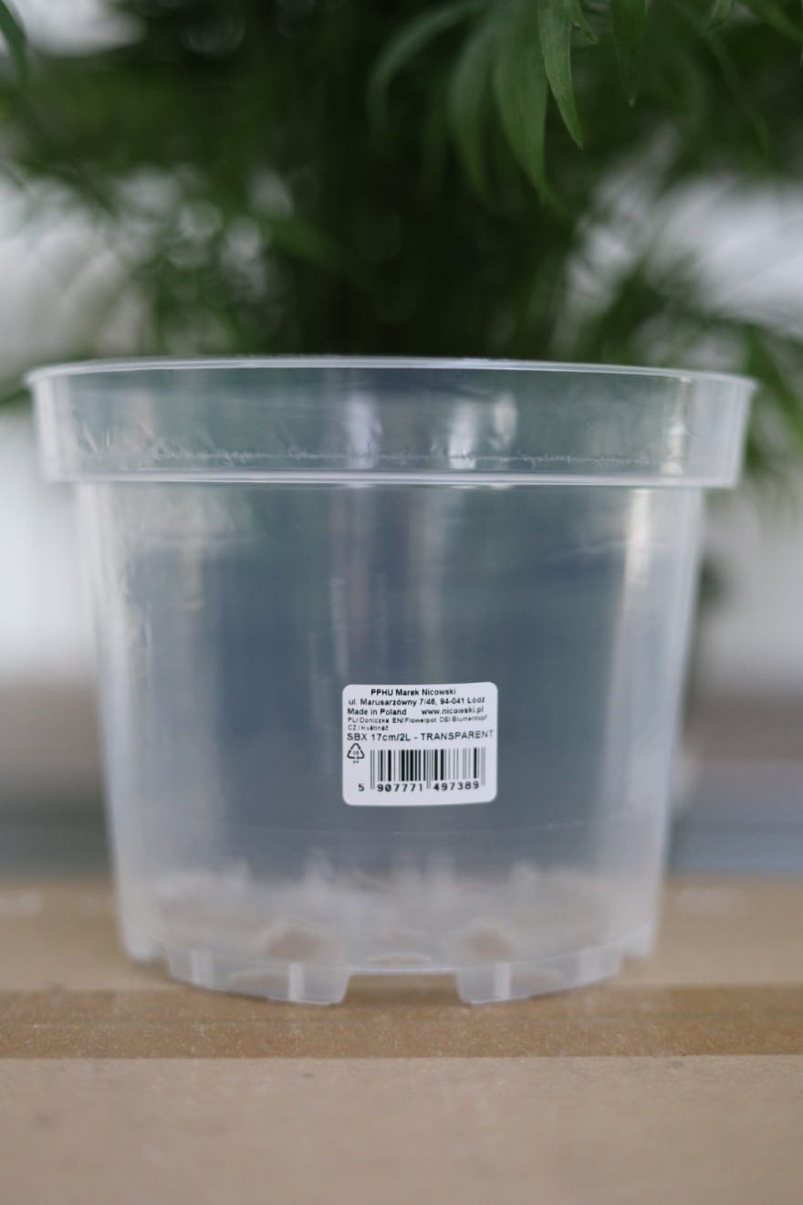 Doniczka przezroczysta produkcyjna 17 cm