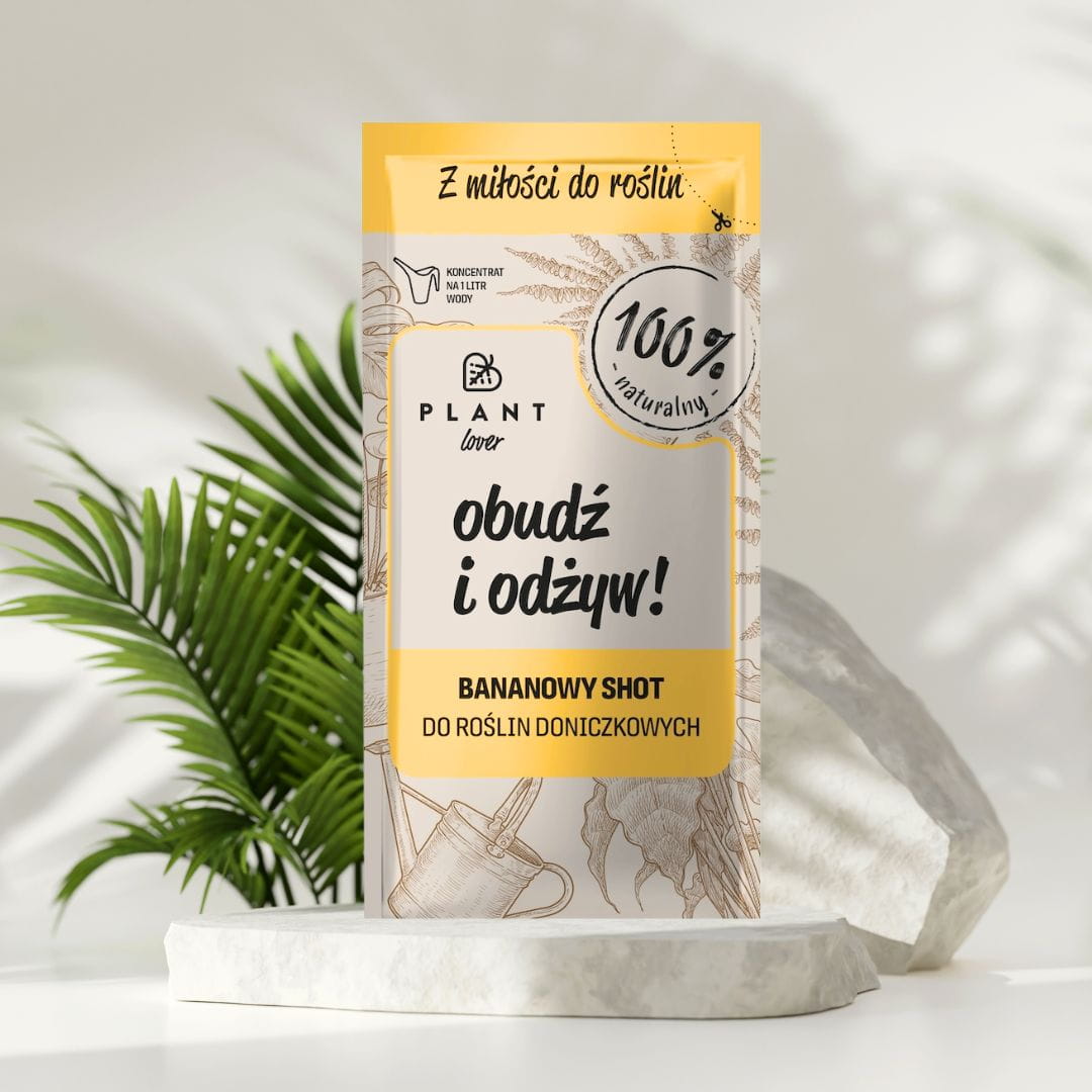 Plant Lover Obudź i Odżyw Bananowy Shot 50 ml to naturalny nawóz, który wspiera zdrowy wzrost i regenerację roślin doniczkowych.